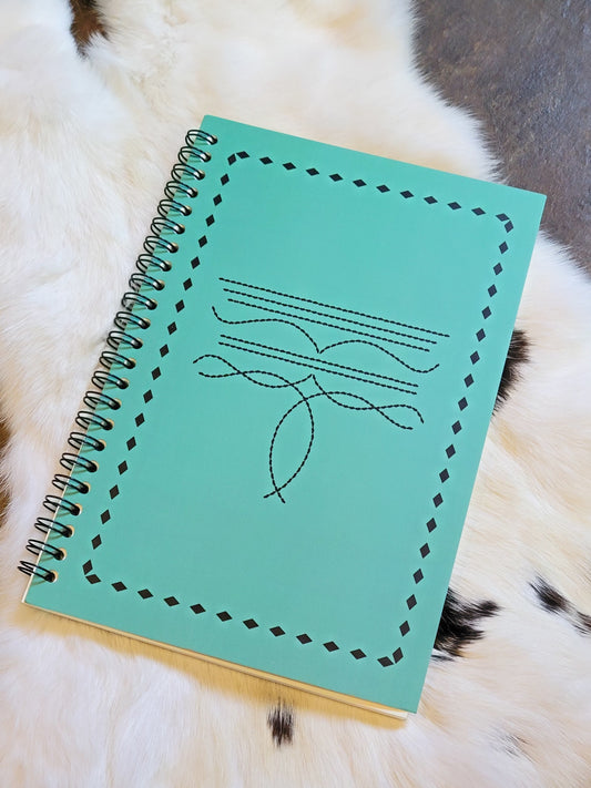 Mini Notebook 8x6 - Turquoise Boot Stitch