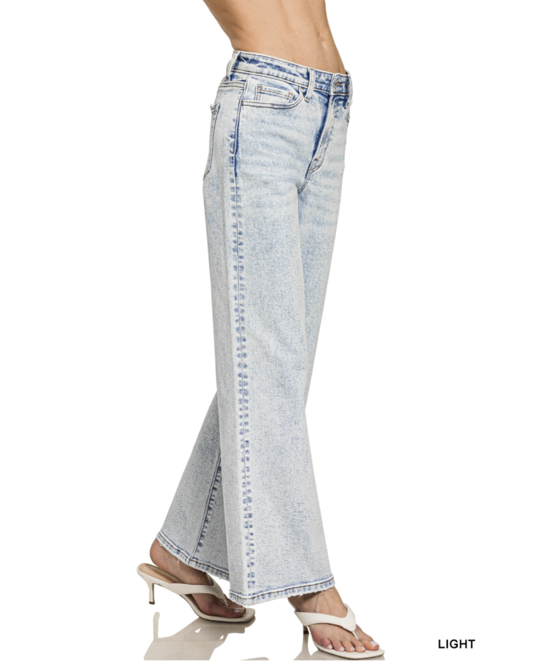 Light Wash Wide Leg Denim Pants