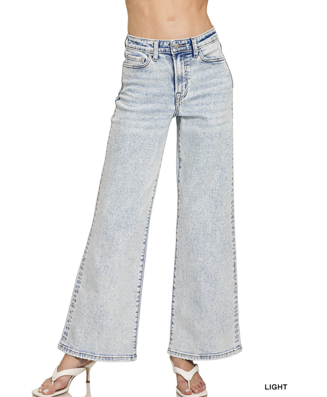 Lightwash Wideleg Denim Pants