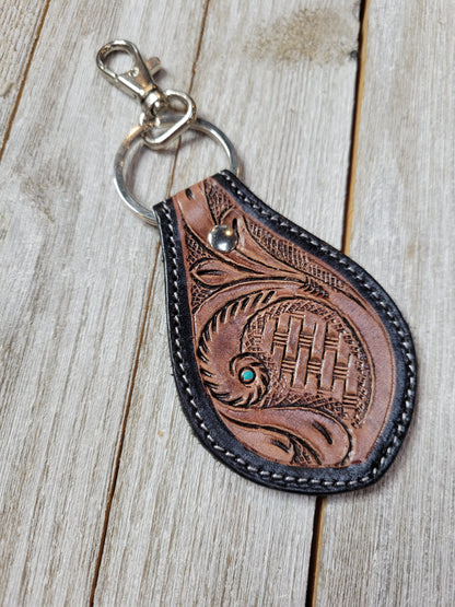 Tooled Leather Keychain