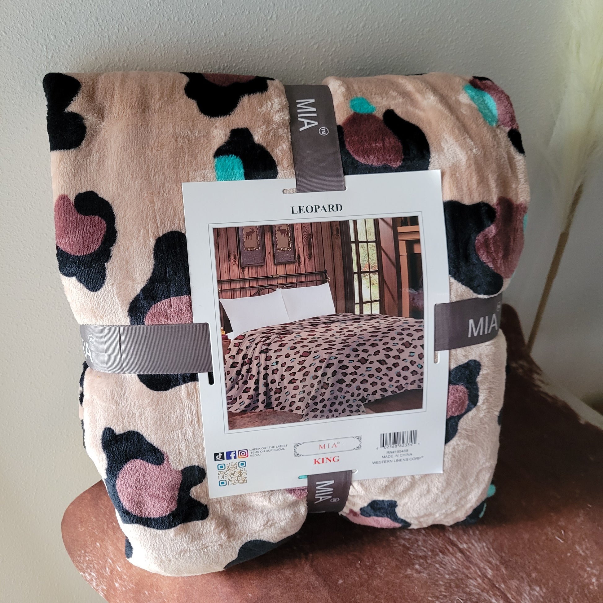 Western king size blanket leopard print ultra soft
