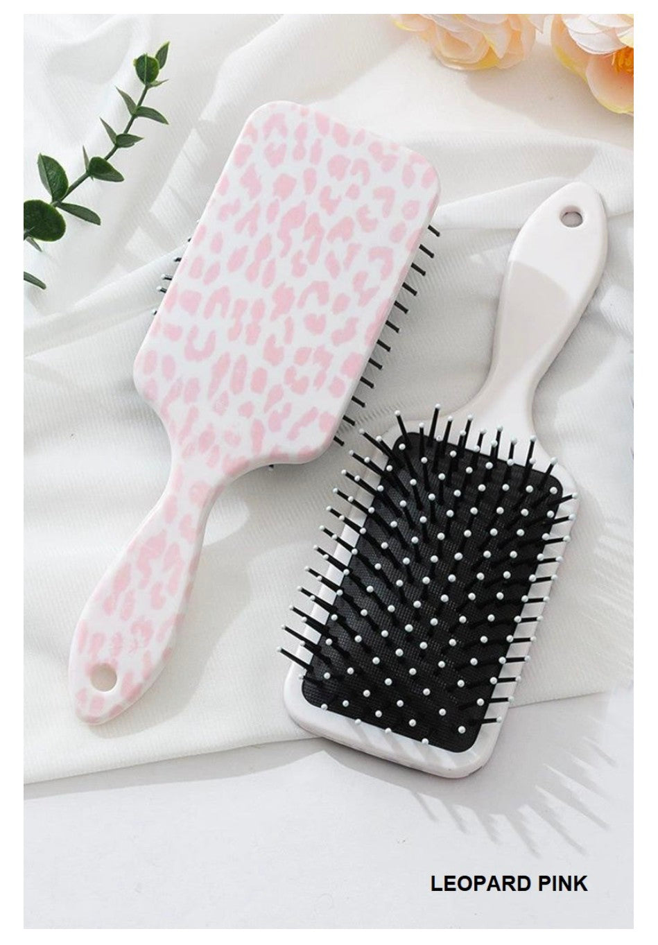 Detangle Paddle Hairbrush- Pink Leopard