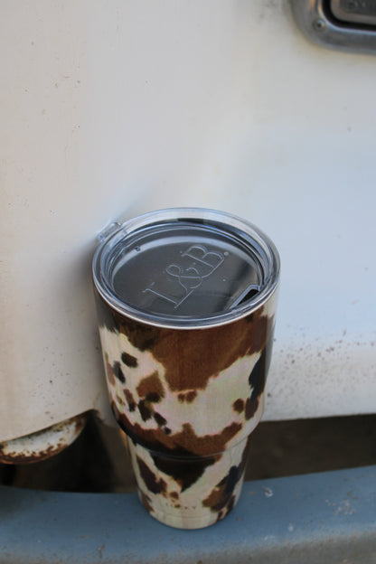 Cowhide Print Insulated Tumbler