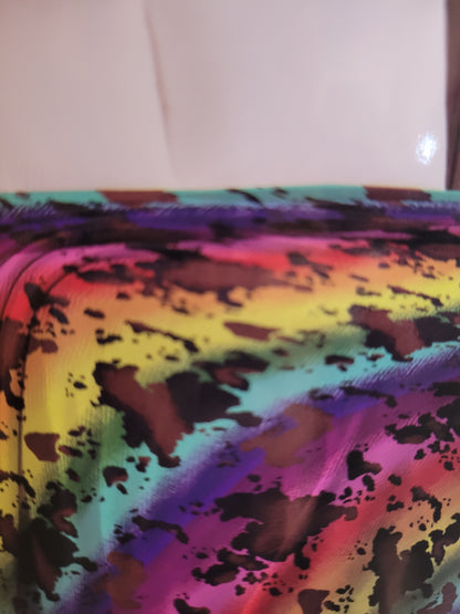 Twin Size Lightweight Throw Blanket - Colorful Cow Print