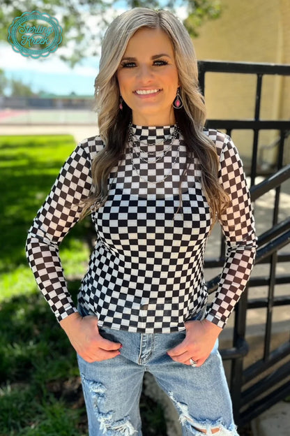 Round the Track Mesh Long Sleeve Top - Sterling Kreek
