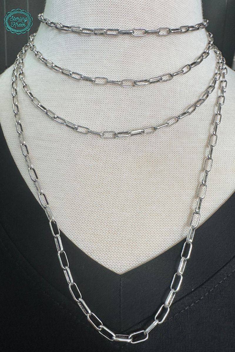 Silver Stallion Paper Clip style necklace